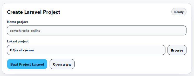 Localix Laravel Project Creator